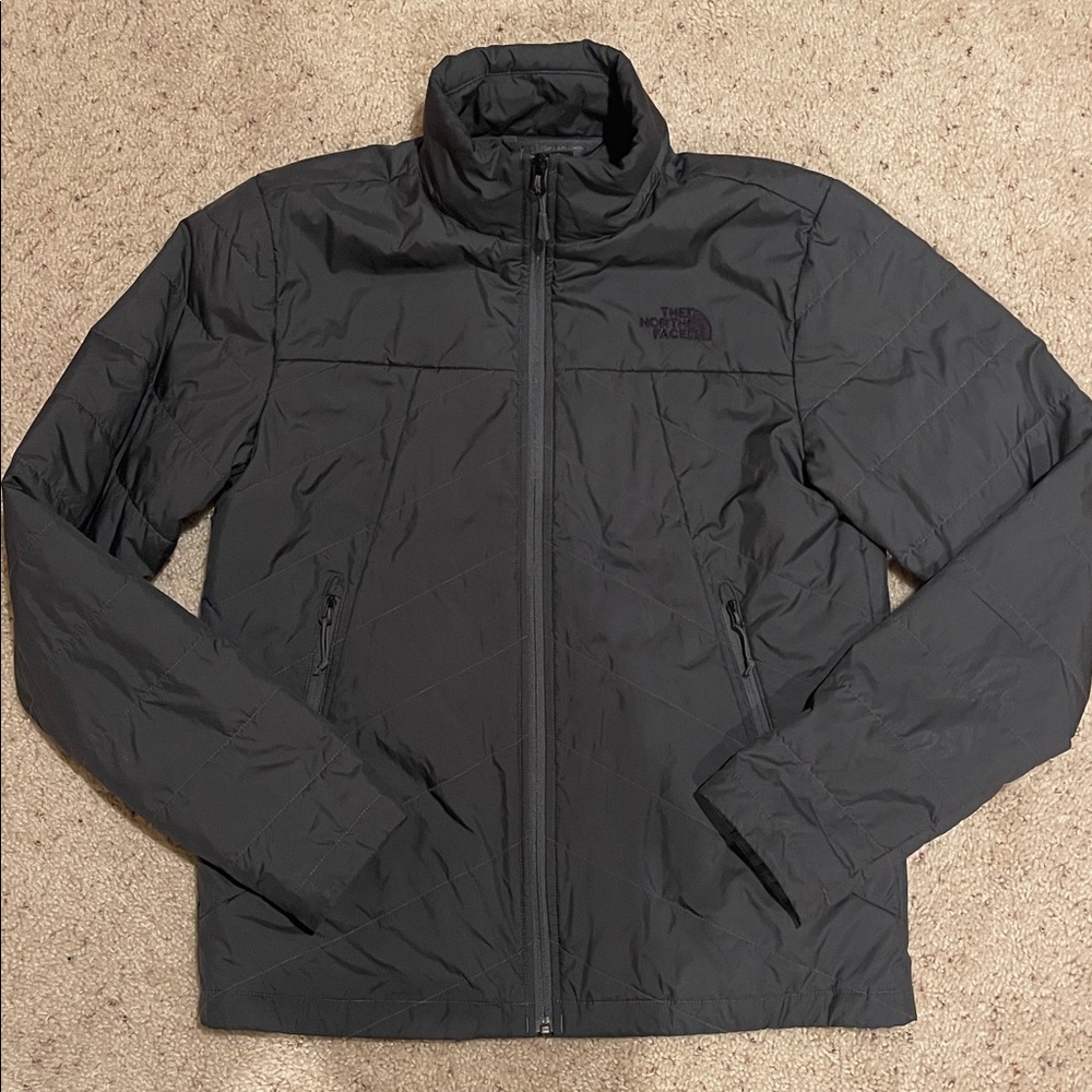 NORTH FACE CHARCOAL GREY ZIP UP JACKET